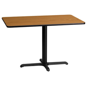 24'' x 42'' Rectangular Natural Laminate Table Top with 22'' x 30'' Table Height Base