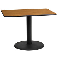 Load image into Gallery viewer, 24&#39;&#39; x 42&#39;&#39; Rectangular Natural Laminate Table Top with 24&#39;&#39; Round Table Height Base