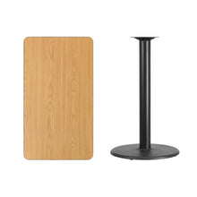 Load image into Gallery viewer, 24&#39;&#39; x 42&#39;&#39; Rectangular Natural Laminate Table Top with 24&#39;&#39; Round Bar Height Table Base