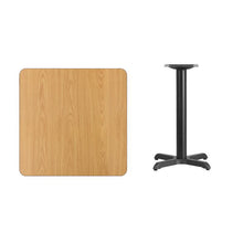 Load image into Gallery viewer, 30&#39;&#39; Square Natural Laminate Table Top with 22&#39;&#39; x 22&#39;&#39; Table Height Base