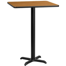 Load image into Gallery viewer, 30&#39;&#39; Square Natural Laminate Table Top with 22&#39;&#39; x 22&#39;&#39; Bar Height Table Base