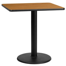 Load image into Gallery viewer, 30&#39;&#39; Square Natural Laminate Table Top with 18&#39;&#39; Round Table Height Base