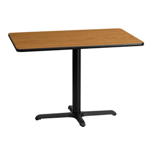 30'' x 42'' Rectangular Natural Laminate Table Top with 22'' x 30'' Table Height Base