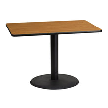 Load image into Gallery viewer, 30&#39;&#39; x 42&#39;&#39; Rectangular Natural Laminate Table Top with 24&#39;&#39; Round Table Height Base
