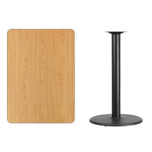 Load image into Gallery viewer, 30&#39;&#39; x 42&#39;&#39; Rectangular Natural Laminate Table Top with 24&#39;&#39; Round Bar Height Table Base