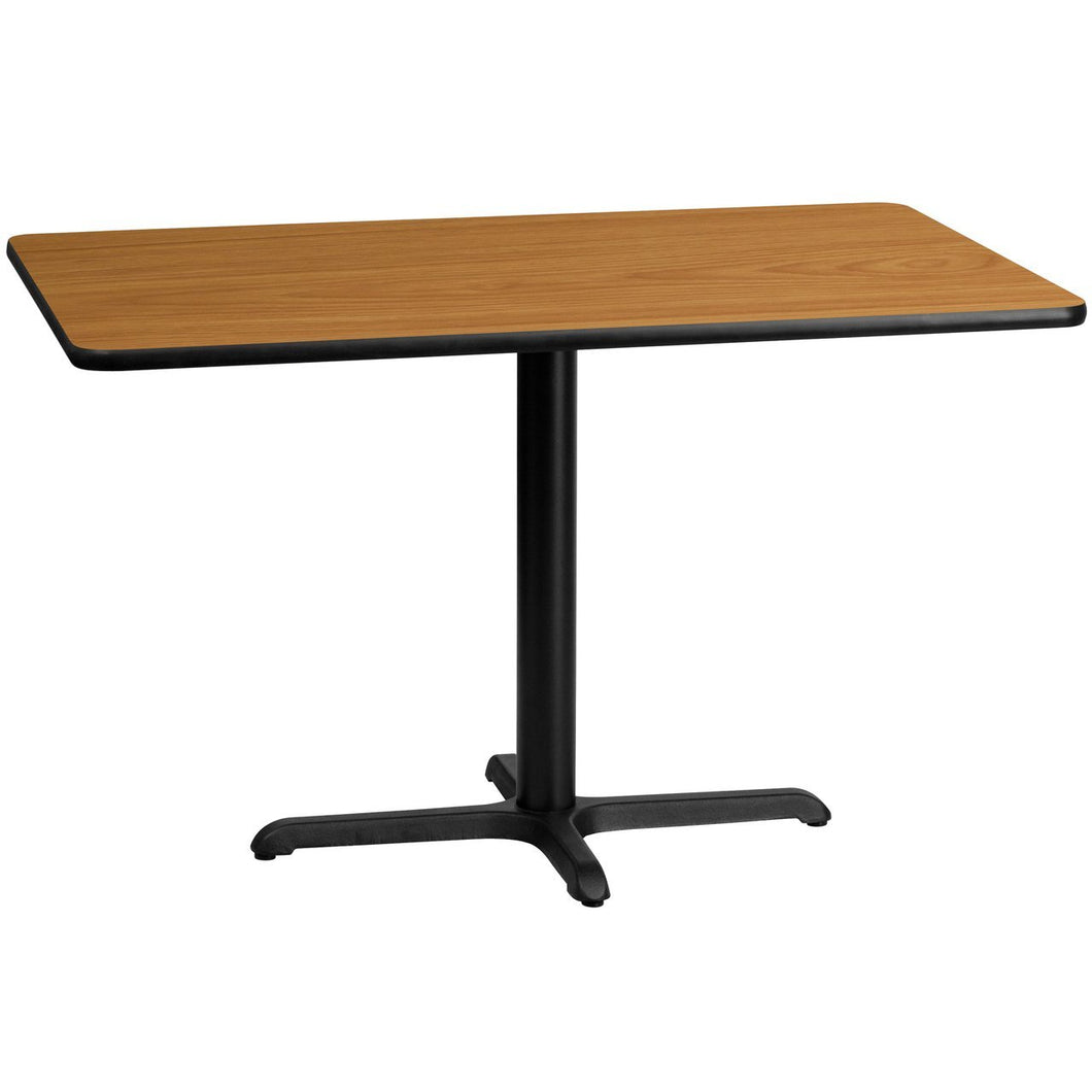 30'' x 48'' Rectangular Natural Laminate Table Top with 22'' x 30'' Table Height Base