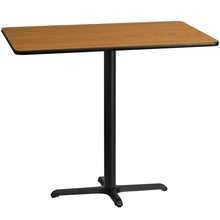Load image into Gallery viewer, 30&#39;&#39; x 48&#39;&#39; Rectangular Natural Laminate Table Top with 22&#39;&#39; x 30&#39;&#39; Bar Height Table Base