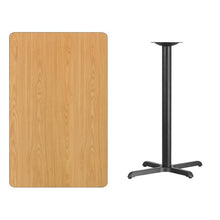 Load image into Gallery viewer, 30&#39;&#39; x 48&#39;&#39; Rectangular Natural Laminate Table Top with 22&#39;&#39; x 30&#39;&#39; Bar Height Table Base