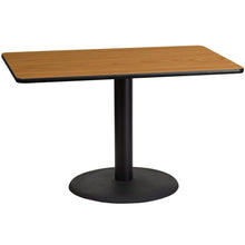 Load image into Gallery viewer, 30&#39;&#39; x 48&#39;&#39; Rectangular Natural Laminate Table Top with 24&#39;&#39; Round Table Height Base