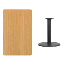 Load image into Gallery viewer, 30&#39;&#39; x 48&#39;&#39; Rectangular Natural Laminate Table Top with 24&#39;&#39; Round Table Height Base