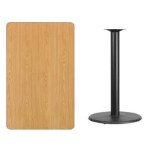 Load image into Gallery viewer, 30&#39;&#39; x 48&#39;&#39; Rectangular Natural Laminate Table Top with 24&#39;&#39; Round Bar Height Table Base
