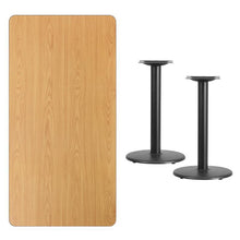 Load image into Gallery viewer, 30&#39;&#39; x 60&#39;&#39; Rectangular Natural Laminate Table Top with 18&#39;&#39; Round Table Height Bases