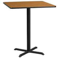 Load image into Gallery viewer, 36&#39;&#39; Square Natural Laminate Table Top with 30&#39;&#39; x 30&#39;&#39; Bar Height Table Base