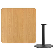 Load image into Gallery viewer, 42&#39;&#39; Square Natural Laminate Table Top with 24&#39;&#39; Round Table Height Base