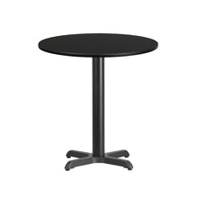 Load image into Gallery viewer, 24&#39;&#39; Round Black Laminate Table Top with 22&#39;&#39; x 22&#39;&#39; Table Height Base