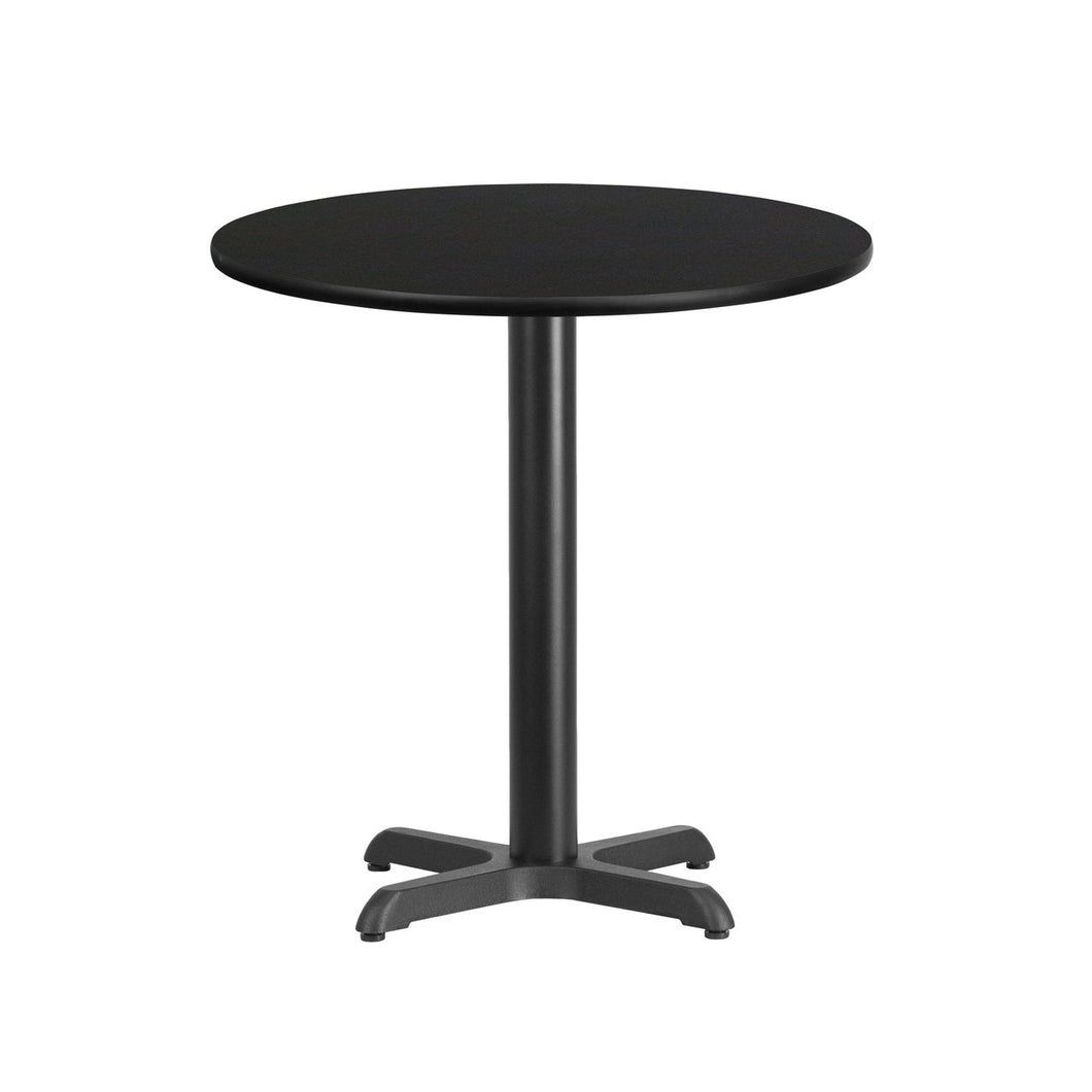 24'' Round Black Laminate Table Top with 22'' x 22'' Table Height Base