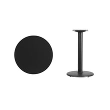 Load image into Gallery viewer, 24&#39;&#39; Round Black Laminate Table Top with 18&#39;&#39; Round Table Height Base