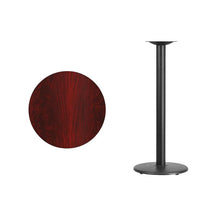 Load image into Gallery viewer, 24&#39;&#39; Round Mahogany Laminate Table Top with 18&#39;&#39; Round Bar Height Table Base