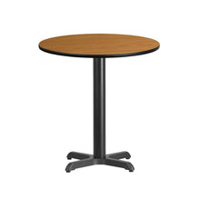 Load image into Gallery viewer, 24&#39;&#39; Round Natural Laminate Table Top with 22&#39;&#39; x 22&#39;&#39; Table Height Base