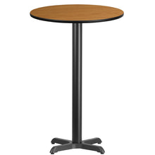 Load image into Gallery viewer, 24&#39;&#39; Round Natural Laminate Table Top with 22&#39;&#39; x 22&#39;&#39; Bar Height Table Base