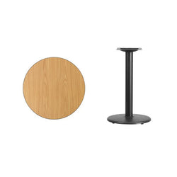 Round Natural Laminate Table Top with 18'' Round Table Height Base