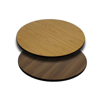 24'' Round Table Top with Natural or Walnut Reversible Laminate Top