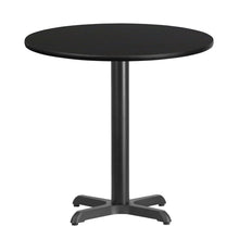 Load image into Gallery viewer, 30&#39;&#39; Round Black Laminate Table Top with 22&#39;&#39; x 22&#39;&#39; Table Height Base