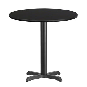 30'' Round Black Laminate Table Top with 22'' x 22'' Table Height Base