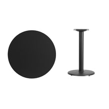 Load image into Gallery viewer, 30&#39;&#39; Round Black Laminate Table Top with 18&#39;&#39; Round Table Height Base