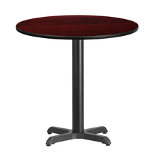Load image into Gallery viewer, 30&#39;&#39; Round Mahogany Laminate Table Top with 22&#39;&#39; x 22&#39;&#39; Table Height Base