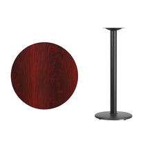 Load image into Gallery viewer, 30&#39;&#39; Round Mahogany Laminate Table Top with 18&#39;&#39; Round Bar Height Table Base