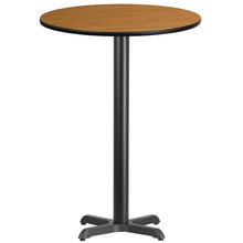 Load image into Gallery viewer, 30&#39;&#39; Round Natural Laminate Table Top with 22&#39;&#39; x 22&#39;&#39; Bar Height Table Base