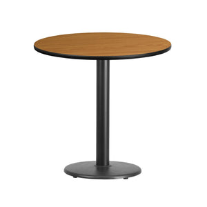 30'' Round Natural Laminate Table Top with 18'' Round Table Height Base