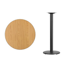 Load image into Gallery viewer, 30&#39;&#39; Round Natural Laminate Table Top with 18&#39;&#39; Round Bar Height Table Base