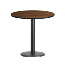 Load image into Gallery viewer, 30&#39;&#39; Round Walnut Laminate Table Top with 18&#39;&#39; Round Table Height Base
