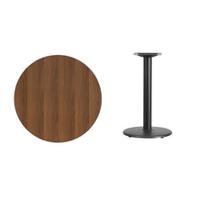 Load image into Gallery viewer, 30&#39;&#39; Round Walnut Laminate Table Top with 18&#39;&#39; Round Table Height Base