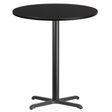 Load image into Gallery viewer, 36&#39;&#39; Round Black Laminate Table Top with 30&#39;&#39; x 30&#39;&#39; Bar Height Table Base