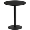 36'' Round Black Laminate Table Top with 24'' Round Bar Height Table Base