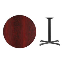 Load image into Gallery viewer, 36&#39;&#39; Round Mahogany Laminate Table Top with 30&#39;&#39; x 30&#39;&#39; Table Height Base