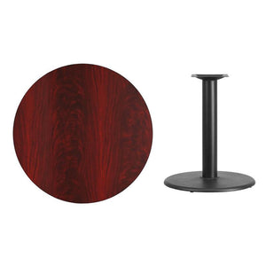 36'' Round Mahogany Laminate Table Top with 24'' Round Table Height Base