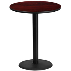 36'' Round Mahogany Laminate Table Top with 24'' Round Bar Height Table Base