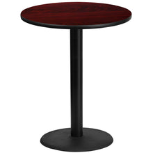 Load image into Gallery viewer, 36&#39;&#39; Round Mahogany Laminate Table Top with 24&#39;&#39; Round Bar Height Table Base
