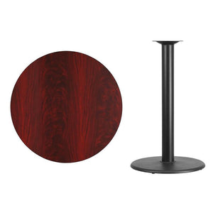 36'' Round Mahogany Laminate Table Top with 24'' Round Bar Height Table Base