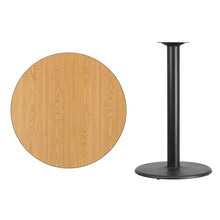 Load image into Gallery viewer, 36&#39;&#39; Round Natural Laminate Table Top with 24&#39;&#39; Round Bar Height Table Base