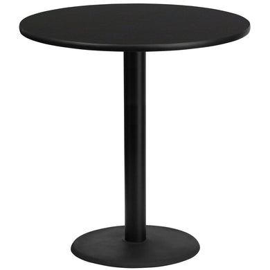 42'' Round Black Laminate Table Top with 24'' Round Bar Height Table Base