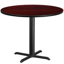 Load image into Gallery viewer, 42&#39;&#39; Round Mahogany Laminate Table Top with 33&#39;&#39; x 33&#39;&#39; Table Height Base