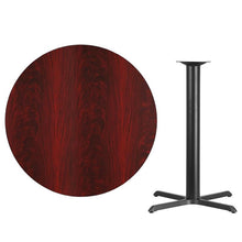 Load image into Gallery viewer, 42&#39;&#39; Round Mahogany Laminate Table Top with 33&#39;&#39; x 33&#39;&#39; Bar Height Table Base