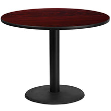 Load image into Gallery viewer, 42&#39;&#39; Round Mahogany Laminate Table Top with 24&#39;&#39; Round Table Height Base