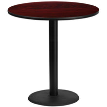 Load image into Gallery viewer, 42&#39;&#39; Round Mahogany Laminate Table Top with 24&#39;&#39; Round Bar Height Table Base