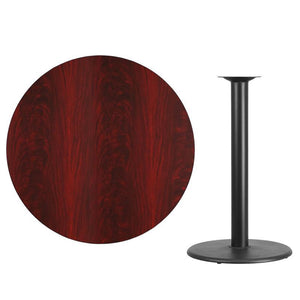 42'' Round Mahogany Laminate Table Top with 24'' Round Bar Height Table Base